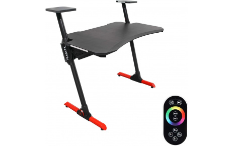 HFTEK® – Gaming Schreibtisch - Computertisch mit RGB LED (FA32GBL)