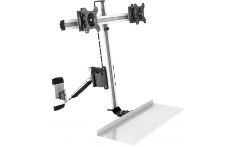 HFTEK® – Wandhalterung für zwei Bildschirme mit Tastaturablage (FY16WS)