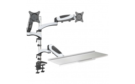 HFTEK® – zweifache Monitorhalterung mit Tastaturablage (FY21WS)