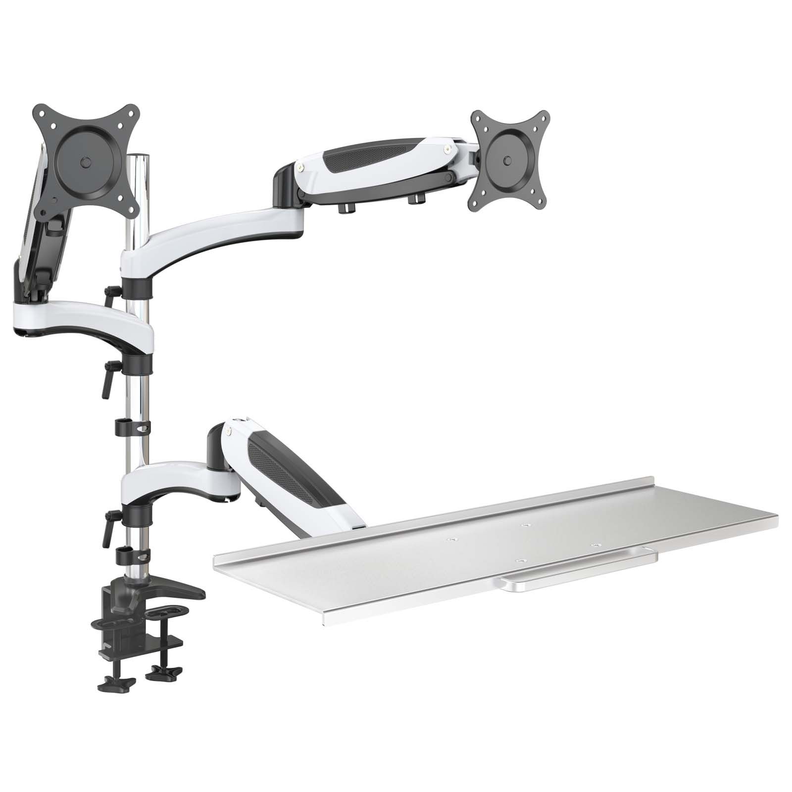 HFTEK® – zweifache Monitorhalterung mit Tastaturablage (FY21WS)
