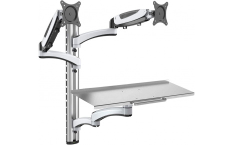 HFTEK® – Wandhalterung für zwei Bildschirme mit Tastaturablage (FY22WS)