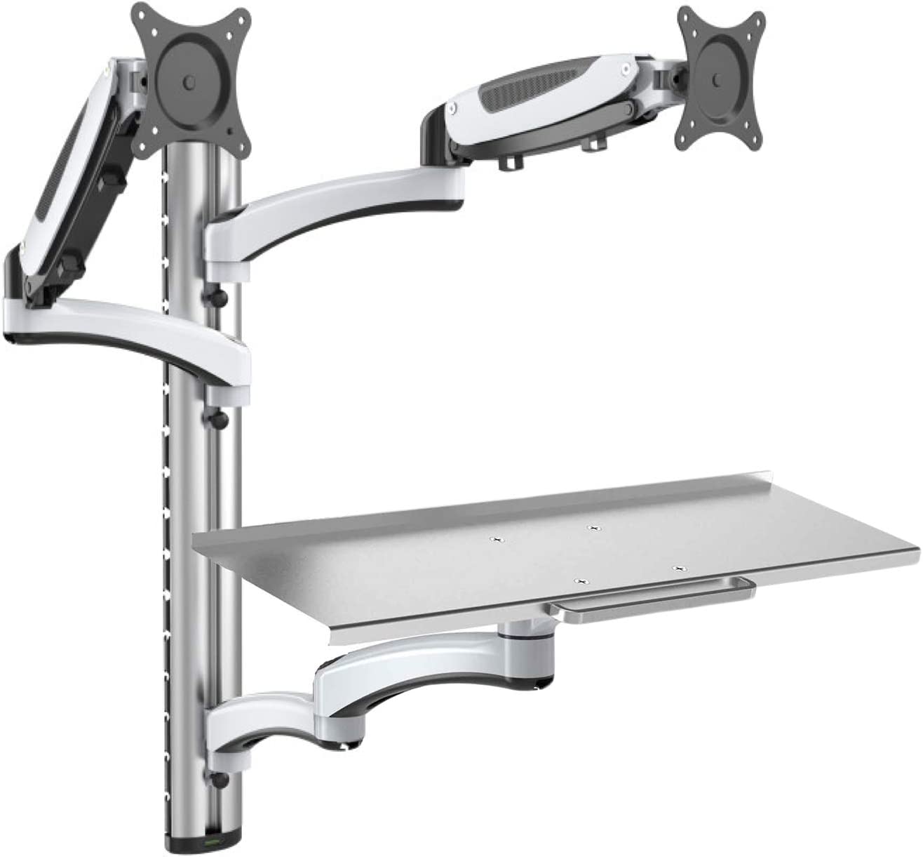 HFTEK® – Wandhalterung für zwei Bildschirme mit Tastaturablage (FY22WS)