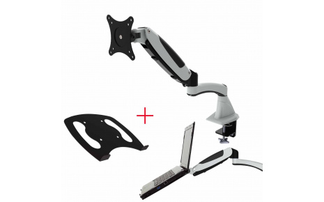 HFTEK® – Monitorarm für Bildschirme bis 34 Zoll + Halterung für Tablet (GM112FW +D10)