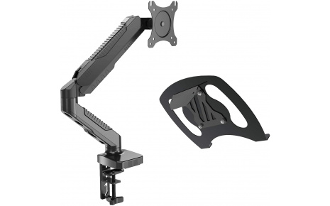 HFTEK® – Monitorarm für Bildschirme bis 34 Zoll mit Tablet Halter (HF12GLCB)