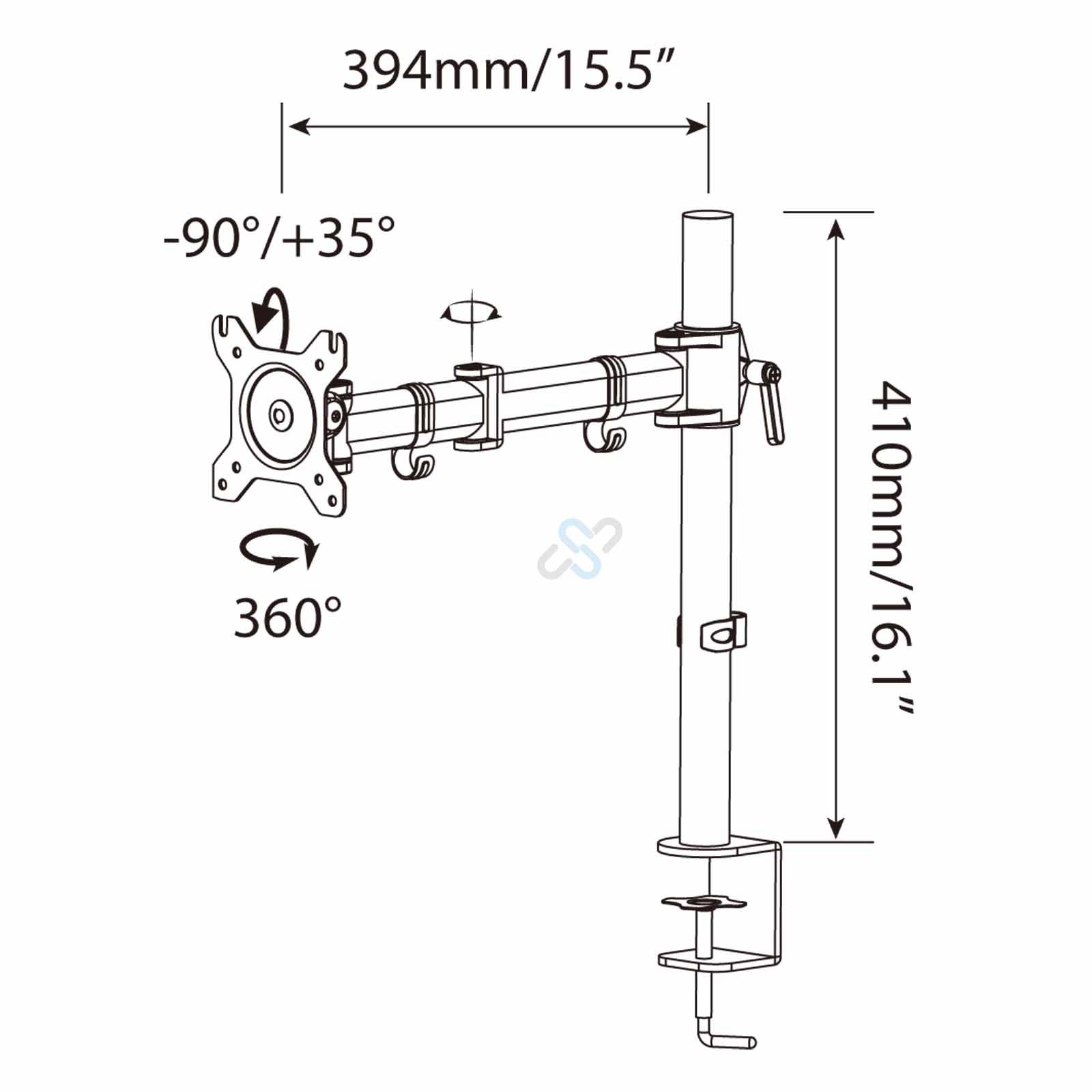 HFTEK® – Tischhalterung für Bildschirme von 13 bis 34 Zoll (HF28DB) – Bild 2