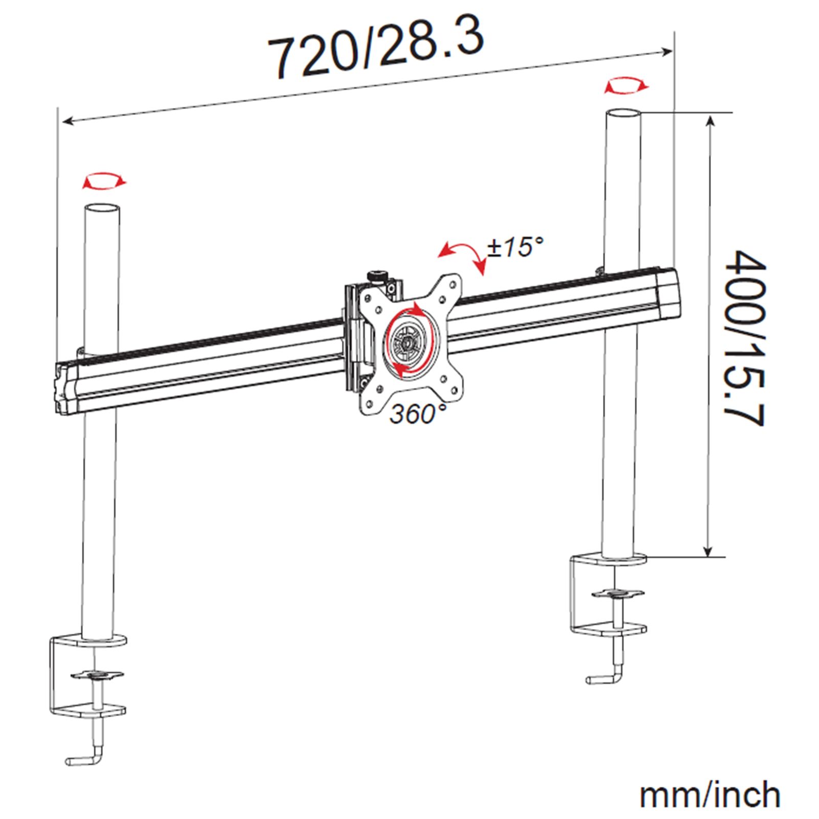 HFTEK® – Monitorhalterung für einen Bildschirm (MP210C) – Bild 2