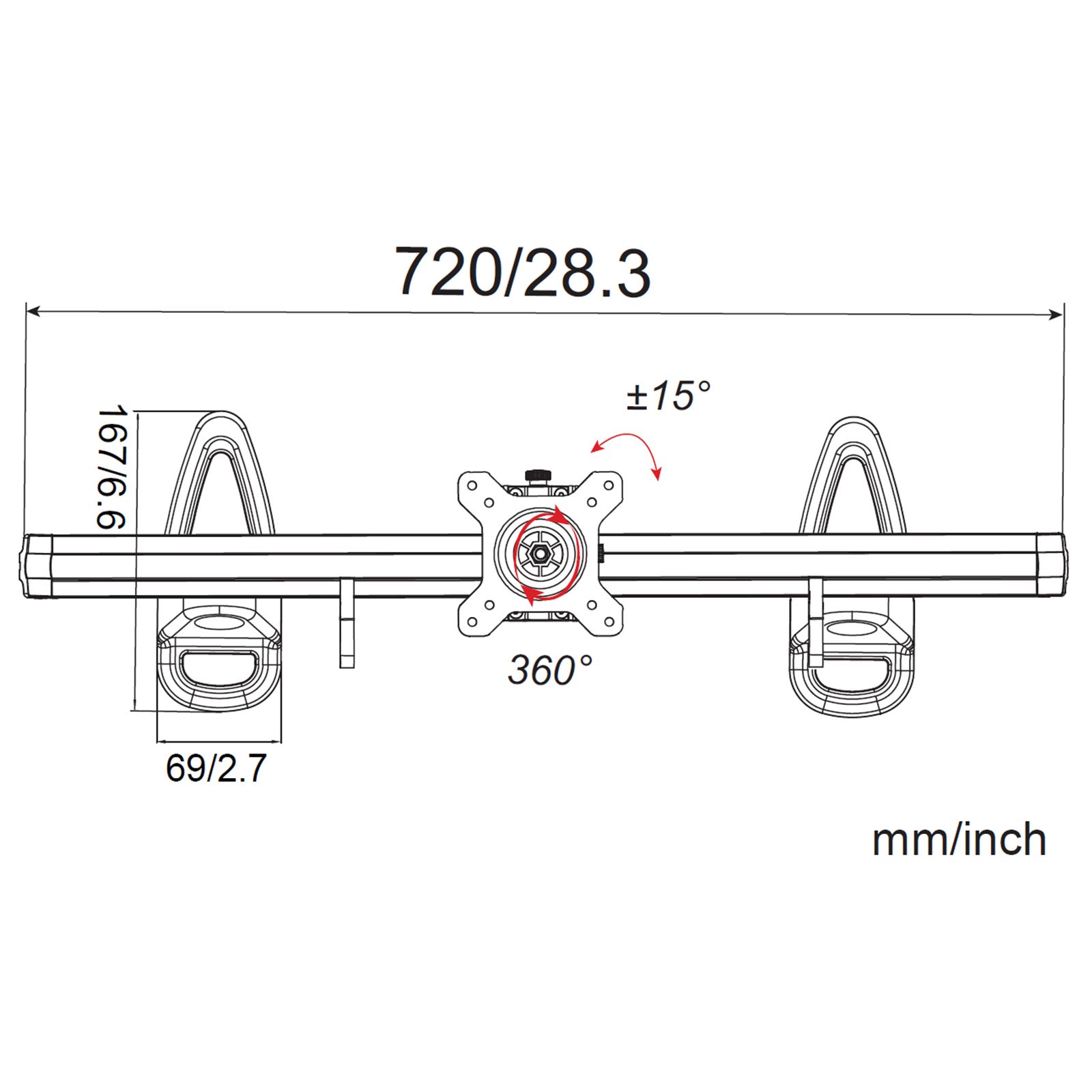 HFTEK® – Wandhalterung für einen Bildschirm (MP210W) – Bild 2