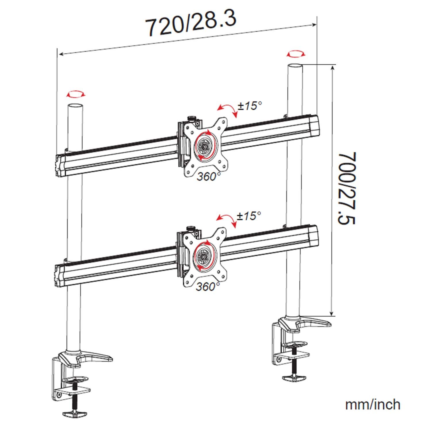 HFTEK® – Monitorhalterung für 2 Bildschirme (MP212C) – Bild 3