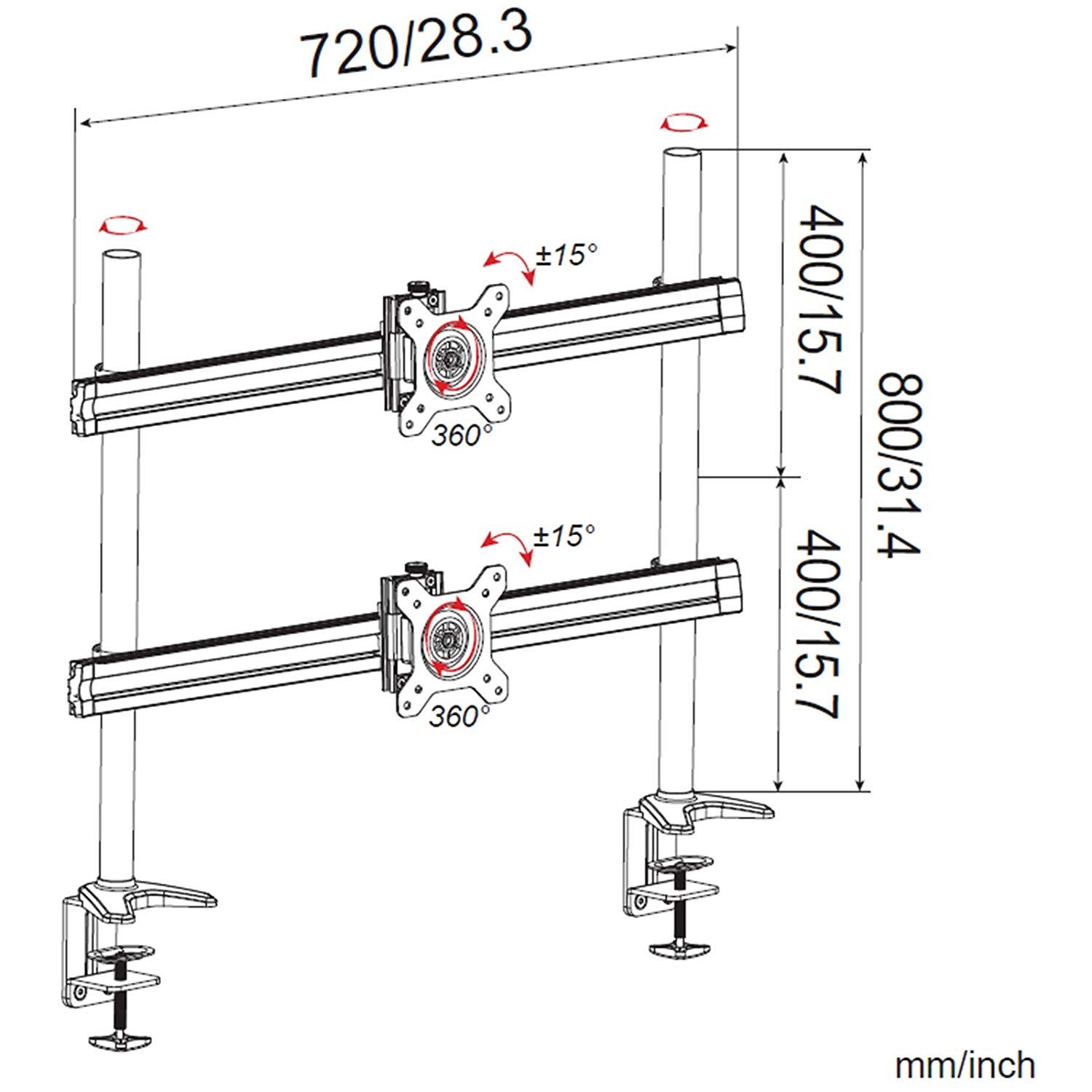 HFTEK® – Monitorhalterung für 2 Bildschirme (MP212C) – Bild 2