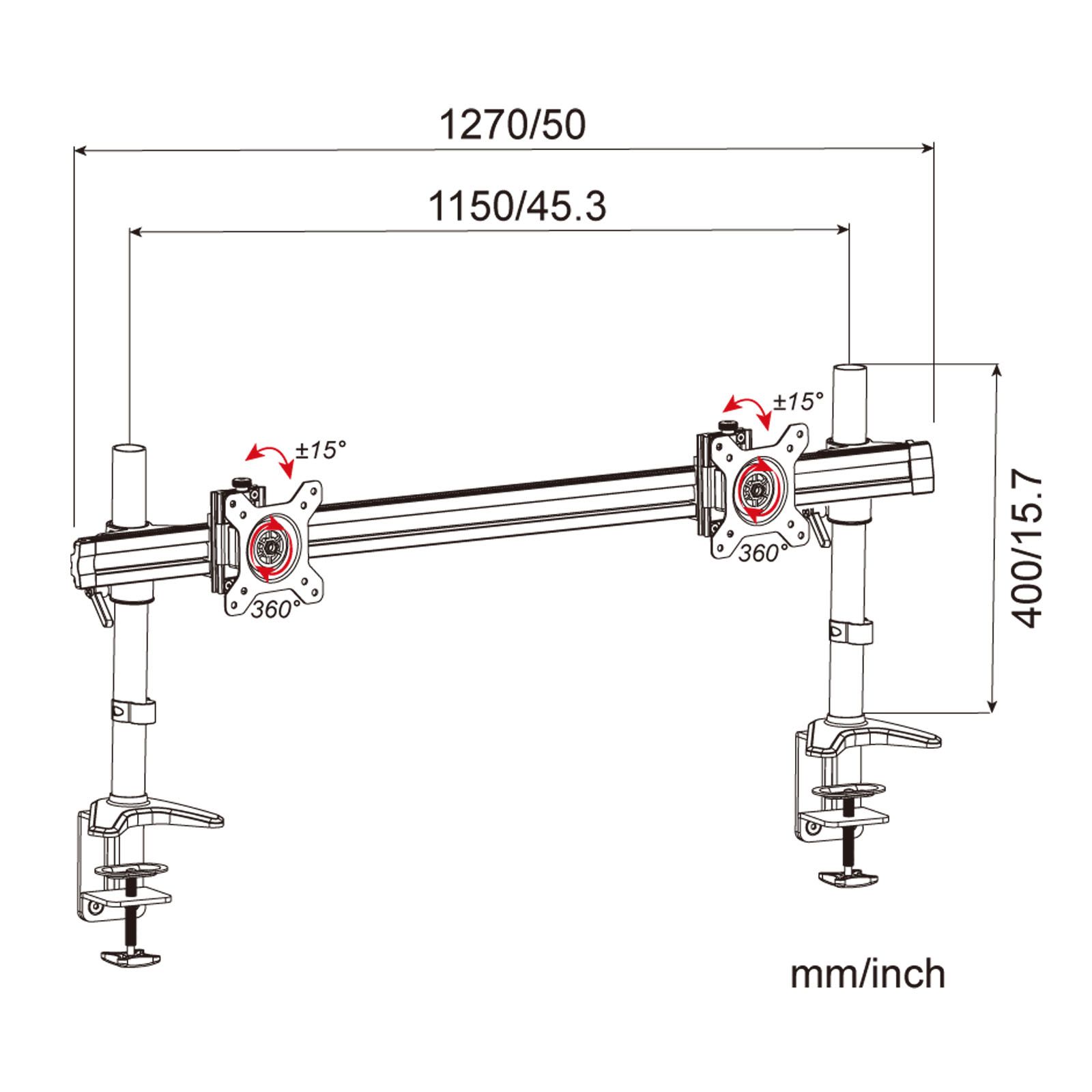 HFTEK® – Monitorhalterung für 2 große Bildschirme (MP220C-XN) – Bild 2