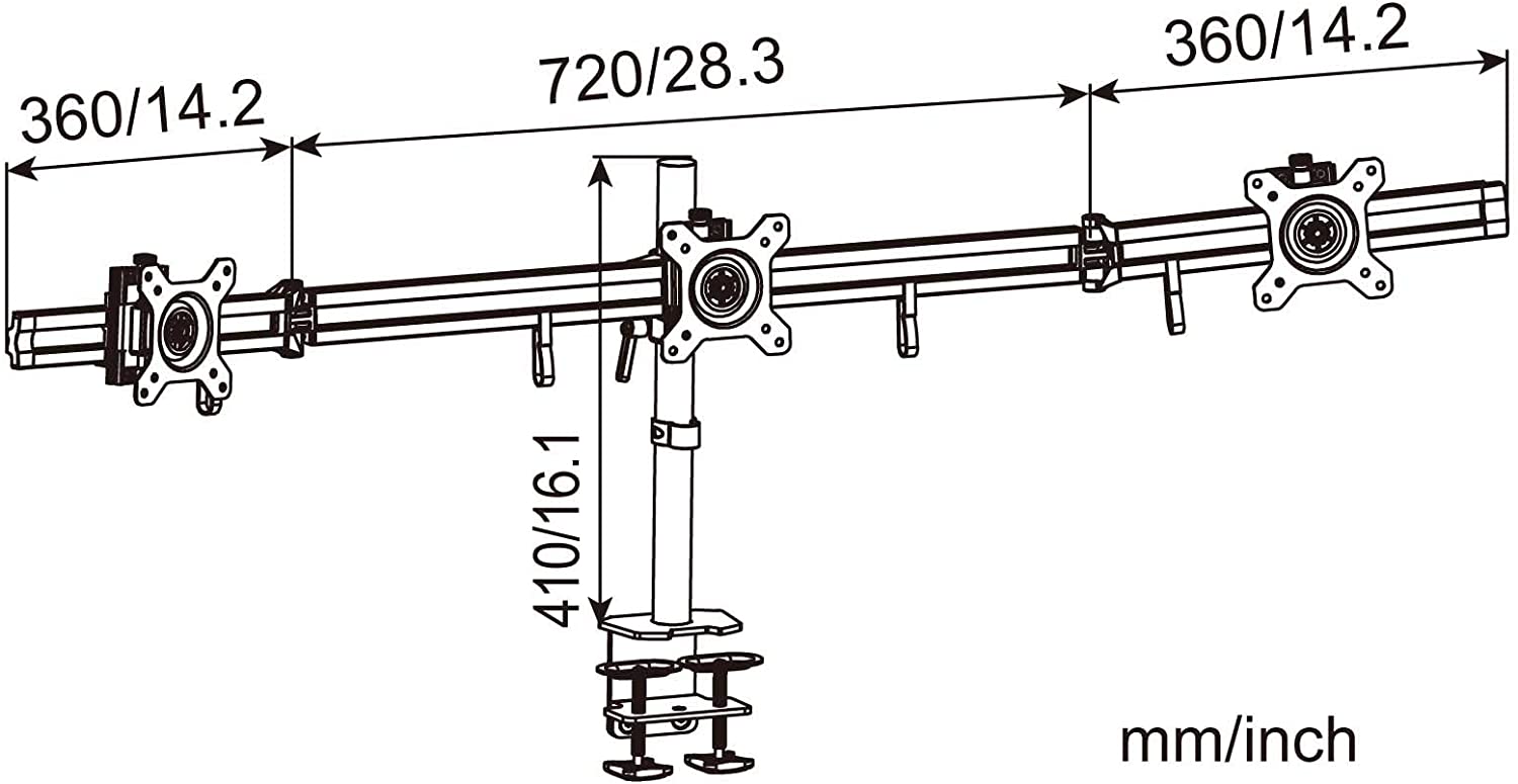 HFTEK® – Monitorhalterung für 3 Bildschirme (MP230C-L) – Bild 2