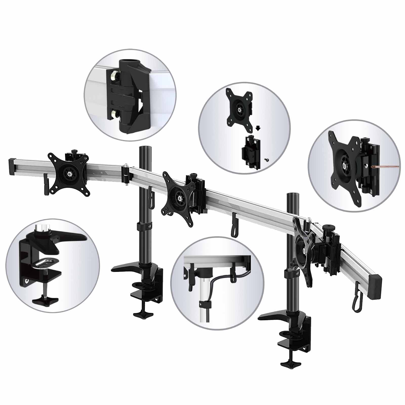 HFTEK®– Monitorhalterung für 3 Bildschirme (MP230C-N) – Bild 4