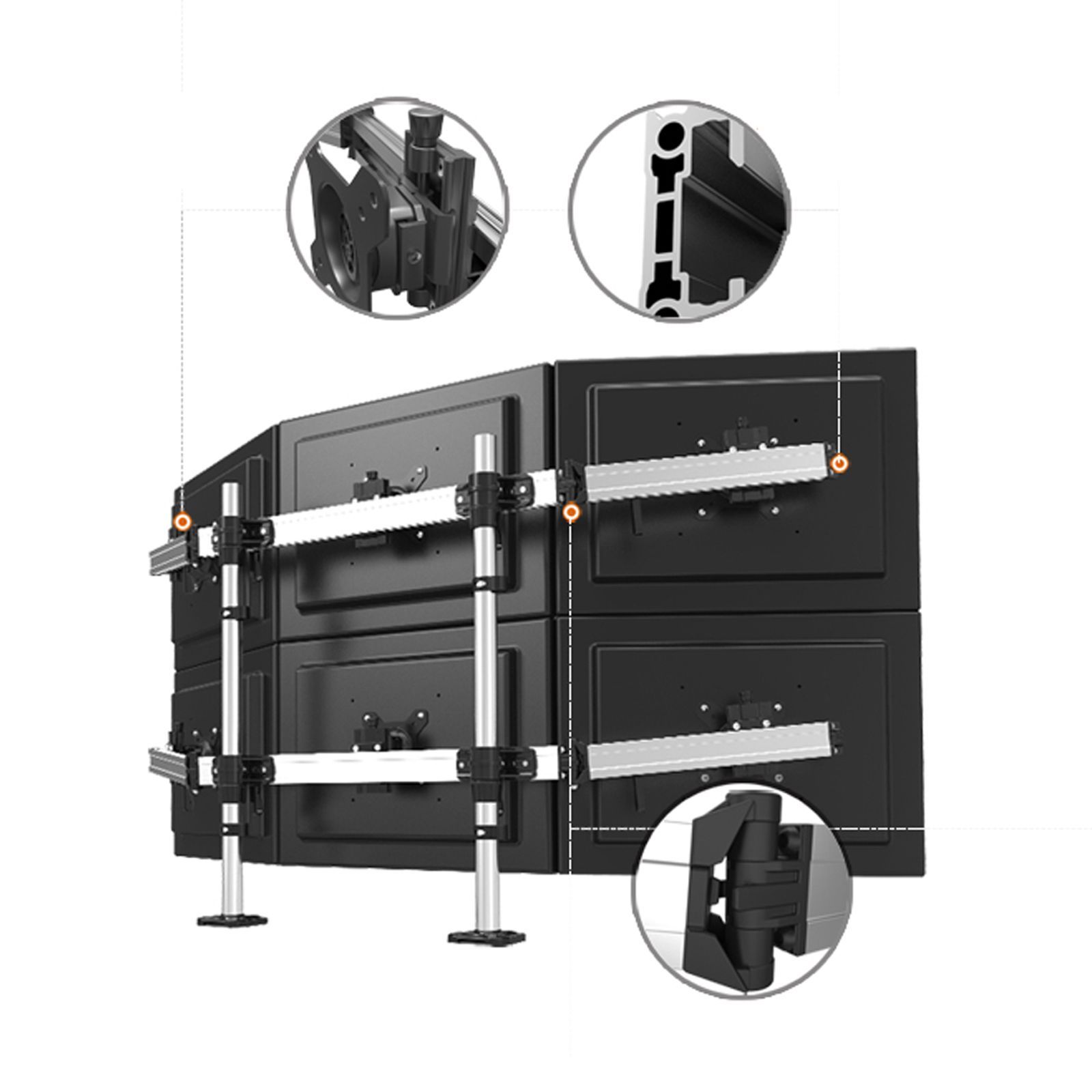 HFTEK® – Monitorhalterung für 6 Bildschirme (MP260C-N) – Bild 4