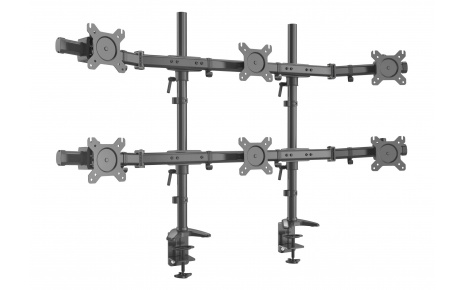 HFTEK® – Tischhalterung für 6 Bildschirme von 15 bis 27 Zoll (MS626C-N)