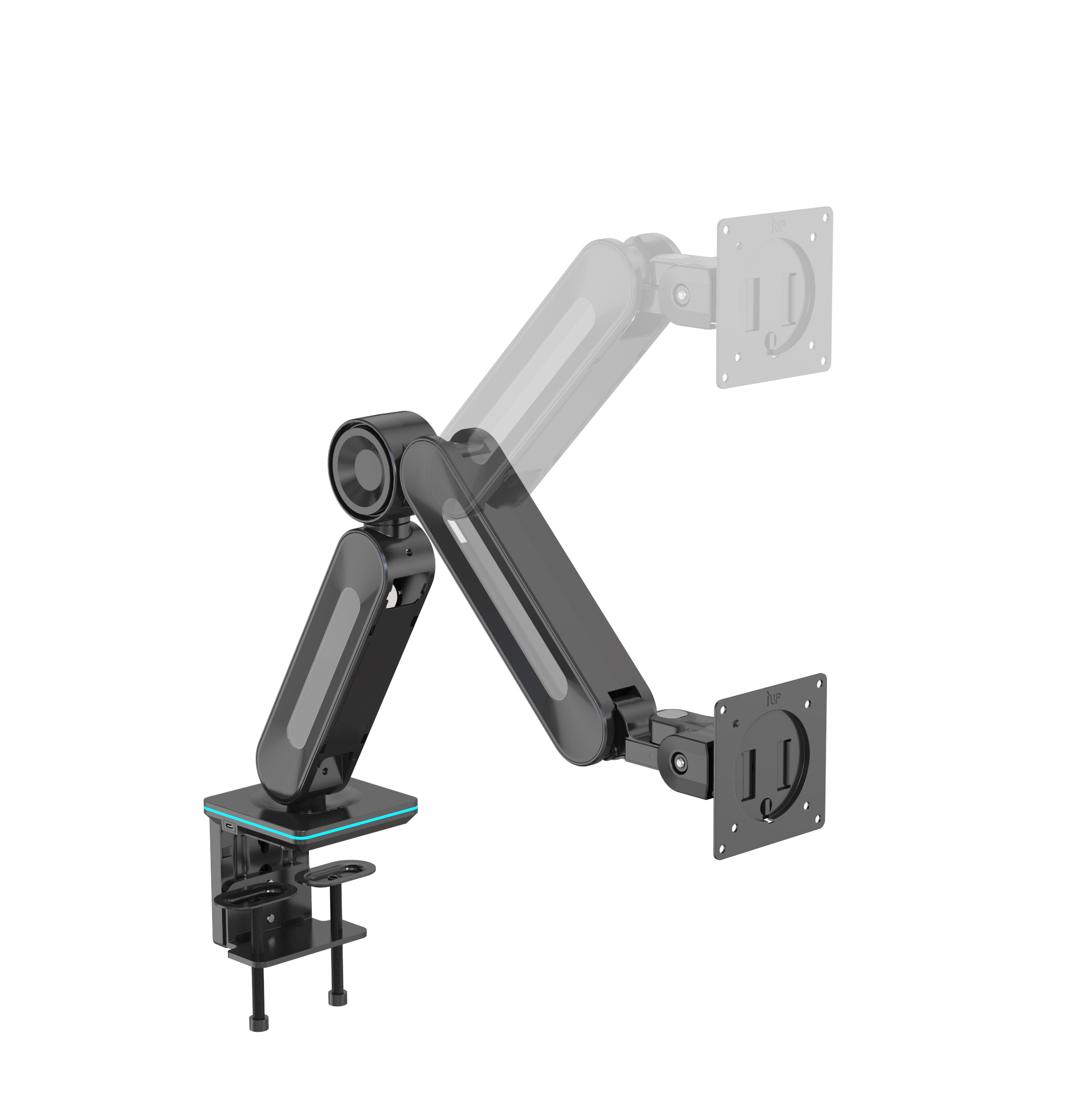 HFTEK® – Ergonomischer Einzelmonitorarm bis 44 Zoll und 15kg (HF24G08RU) – Bild 4