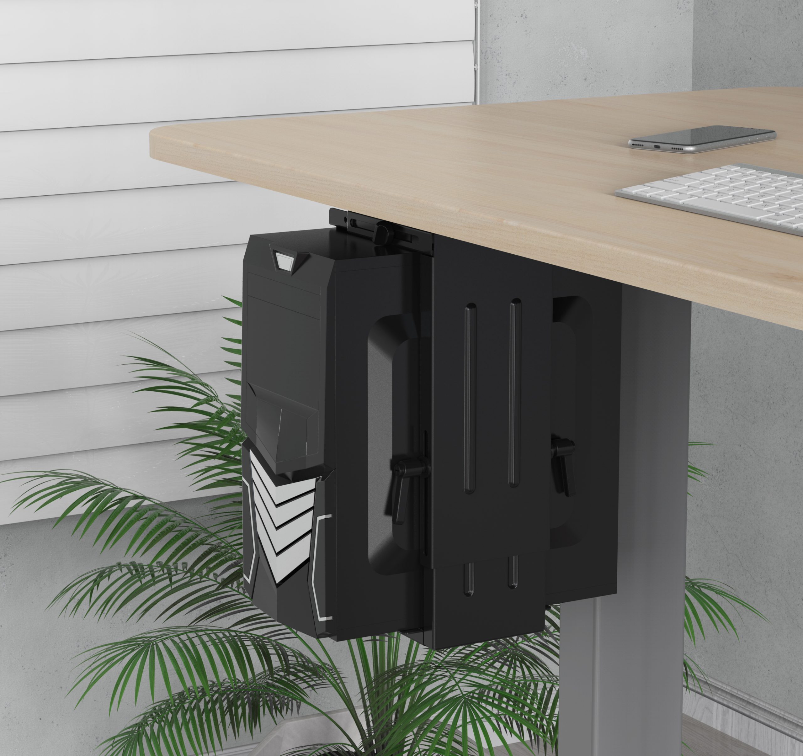 HFTEK® - Verstellbare PC Halterung, CPU-Halterung Untertisch (HF24A30) – Bild 4