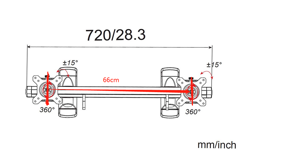 HFTEK® – Wandhalterung für zwei Bildschirme (MP220W) – Bild 3