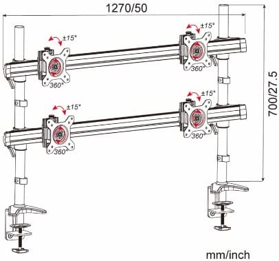 HFTEK® – Monitorhalterung für 4 Bildschirme (MP240C-127XN) – Bild 7