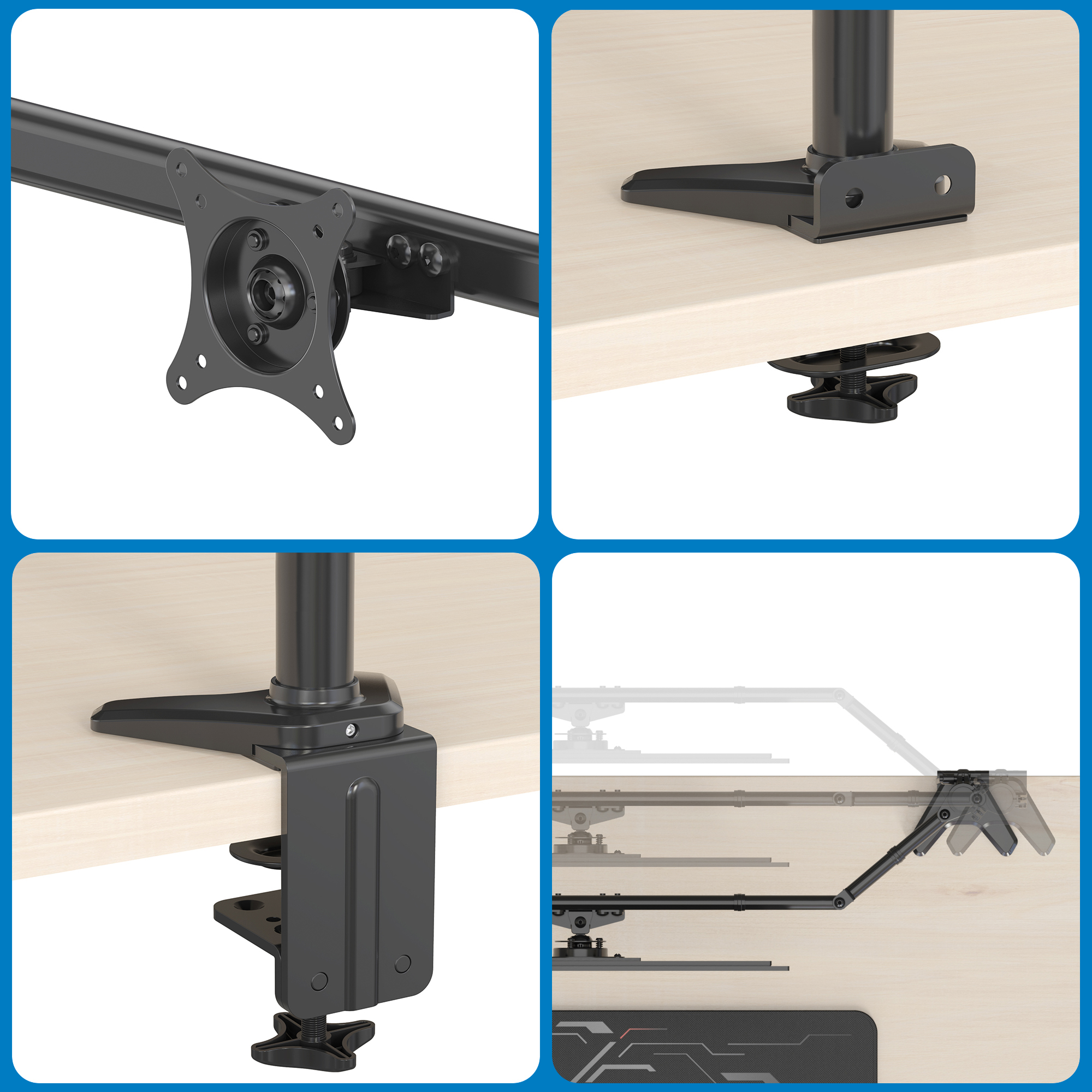 HFTEK® – Tischhalterung für Monitore von bis 34 Zoll  (MS622C-N) – Bild 8