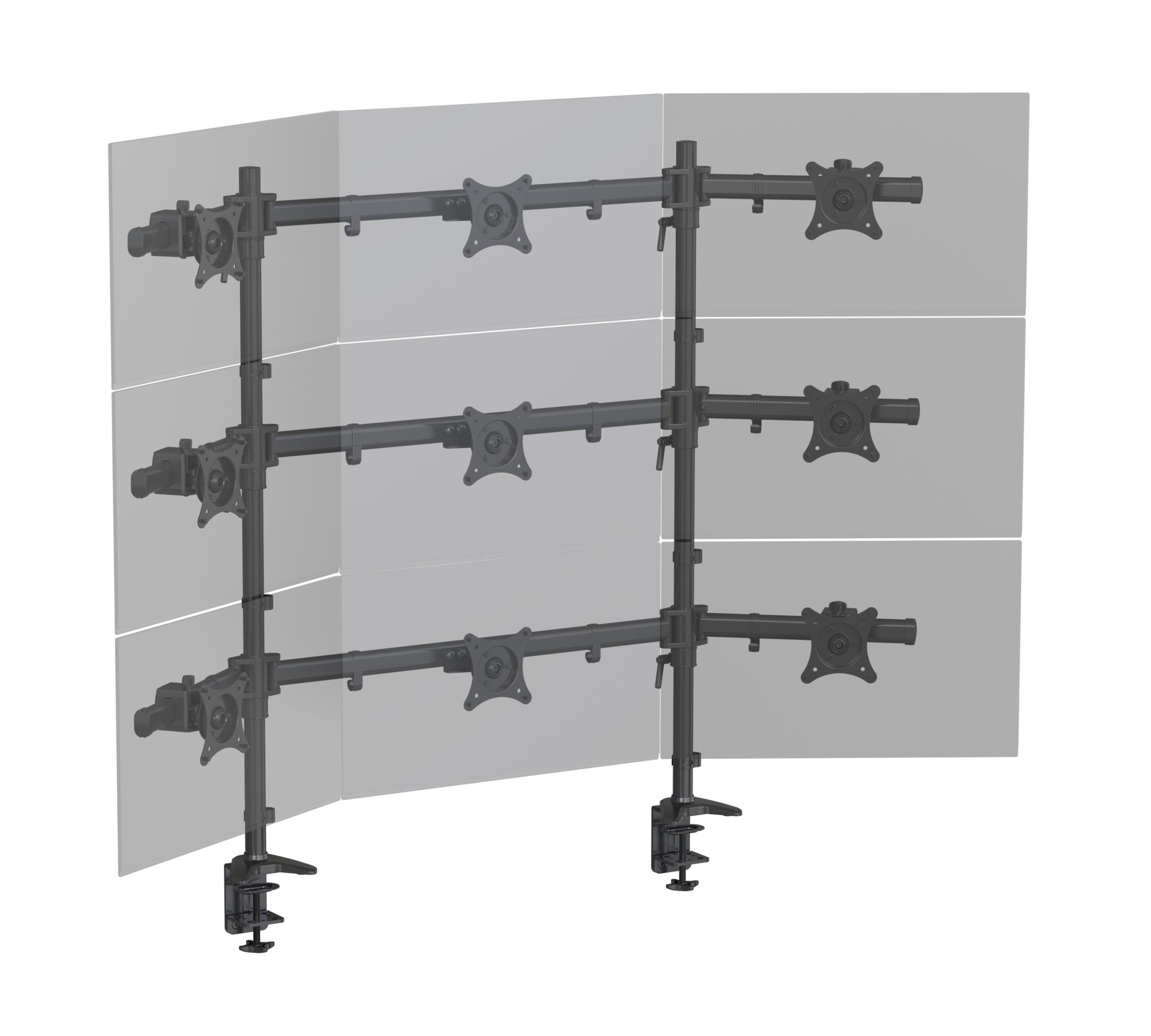 HFTEK® – Tischhalterung für 9 Monitore von 15 bis 27 Zoll (MS929C-N) – Bild 2