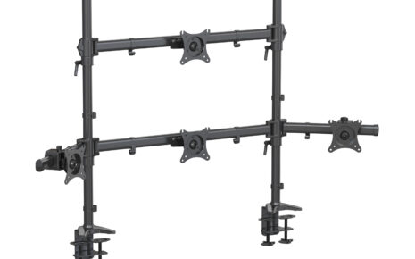 HFTEK® – HFTEK – Tischhalterung für 4 Monitore 15-27 Zoll 8kg pro Arm, oberer bis 34 Zoll 15kg (MS424C-80N)